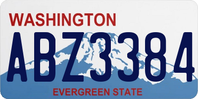 WA license plate ABZ3384