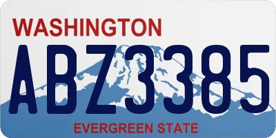WA license plate ABZ3385
