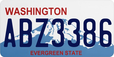 WA license plate ABZ3386