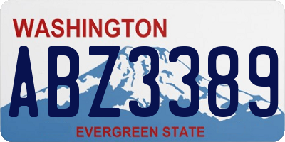 WA license plate ABZ3389