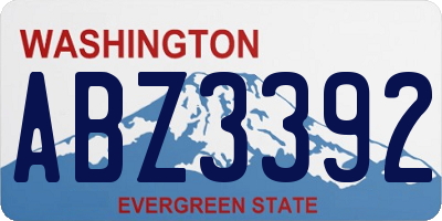 WA license plate ABZ3392