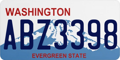 WA license plate ABZ3398