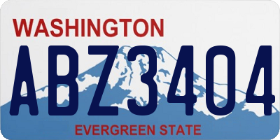 WA license plate ABZ3404