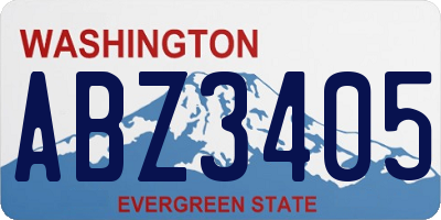 WA license plate ABZ3405