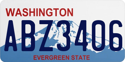 WA license plate ABZ3406