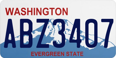 WA license plate ABZ3407