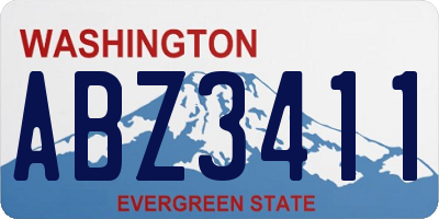 WA license plate ABZ3411