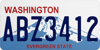 WA license plate ABZ3412