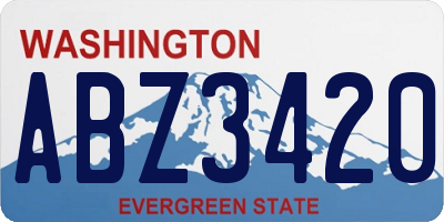 WA license plate ABZ3420