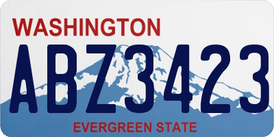 WA license plate ABZ3423