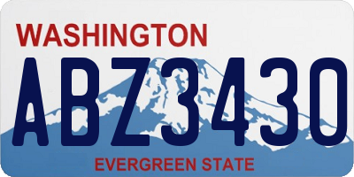 WA license plate ABZ3430
