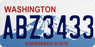 WA license plate ABZ3433