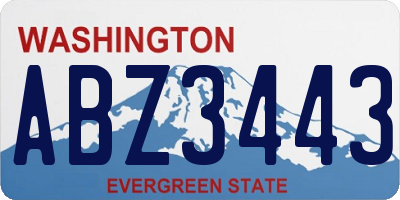 WA license plate ABZ3443