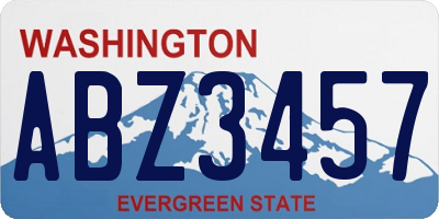 WA license plate ABZ3457