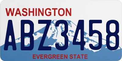 WA license plate ABZ3458