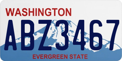 WA license plate ABZ3467