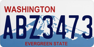 WA license plate ABZ3473