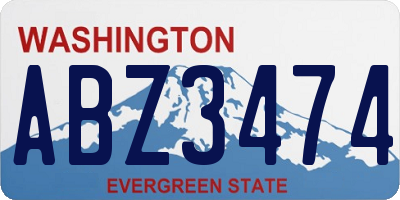 WA license plate ABZ3474