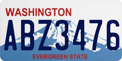 WA license plate ABZ3476