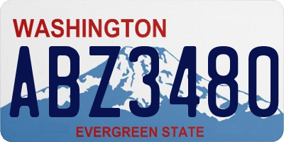 WA license plate ABZ3480