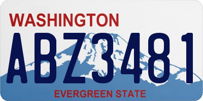 WA license plate ABZ3481