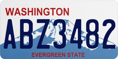 WA license plate ABZ3482
