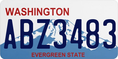 WA license plate ABZ3483