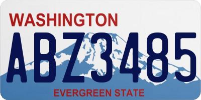 WA license plate ABZ3485
