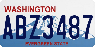WA license plate ABZ3487