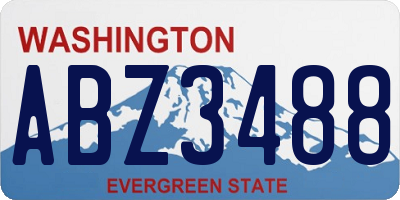 WA license plate ABZ3488