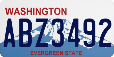 WA license plate ABZ3492