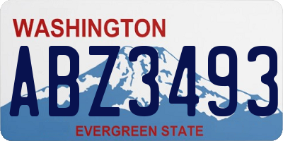 WA license plate ABZ3493