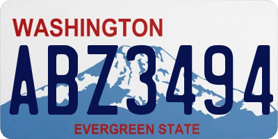 WA license plate ABZ3494