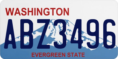 WA license plate ABZ3496
