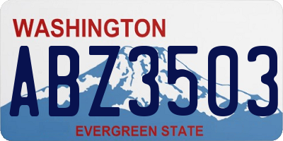 WA license plate ABZ3503