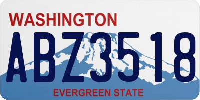 WA license plate ABZ3518