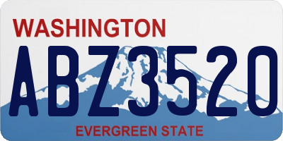 WA license plate ABZ3520
