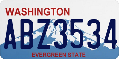 WA license plate ABZ3534