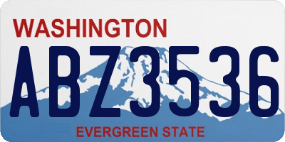 WA license plate ABZ3536