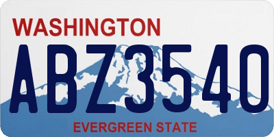 WA license plate ABZ3540