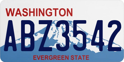 WA license plate ABZ3542