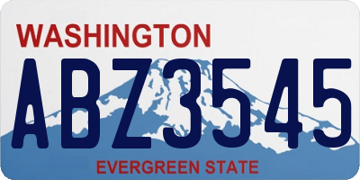 WA license plate ABZ3545