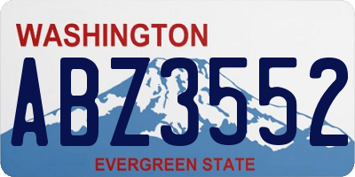 WA license plate ABZ3552