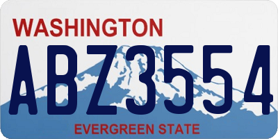 WA license plate ABZ3554