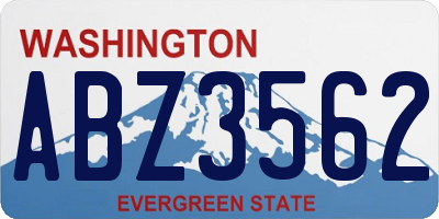 WA license plate ABZ3562
