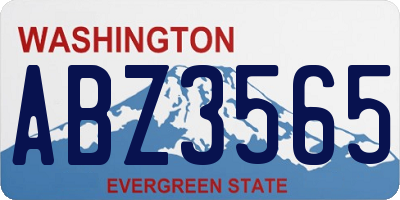 WA license plate ABZ3565