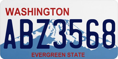 WA license plate ABZ3568