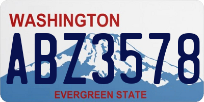 WA license plate ABZ3578