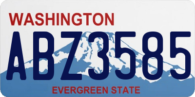 WA license plate ABZ3585
