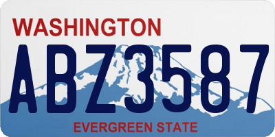 WA license plate ABZ3587